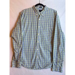 J.Crew Slim Fit Long Sleeve Gingham Check Button Down Shirt Men XL